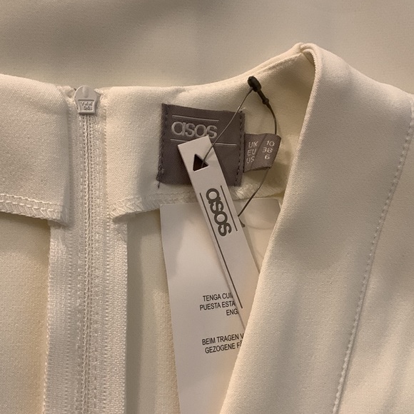ASOS Kimono Style Bell Sleeve Fitted A-line Midi Belted White Dress 6 - Picture 9 of 12